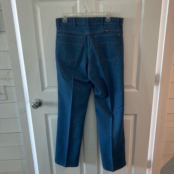 Wrangler Retro 70’s Style Denim Trousers Men’s Size 34x32 Jeans Blue - Picture 2 of 10